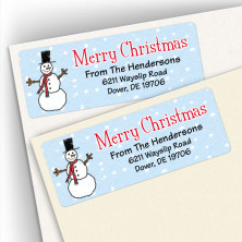 Merry Christmas Snowman Address Labels