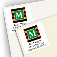 Monogram Square Address Labels 12