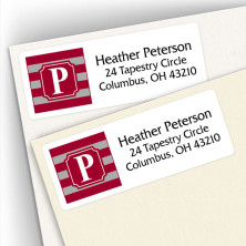 Monogram Address Label School Colors 13
