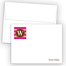 Monogram Flat Note Card 18