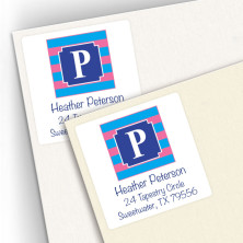 Monogram Square Address Labels 13