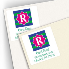 Monogram Square Address Labels 14