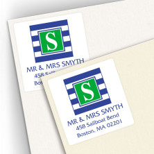 Monogram Square Address Labels 16