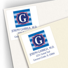 Monogram Square Address Labels 7