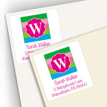 Monogram Square Address Labels 15