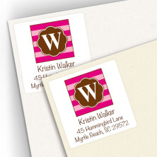 Monogram Square Address Labels 18