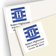 Monogram Square Address Labels School Colors 8