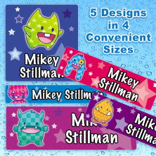 Monster Cuties Waterproof Name Labels For Kids