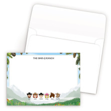 Mountains Bordered Family Correspondence Card
