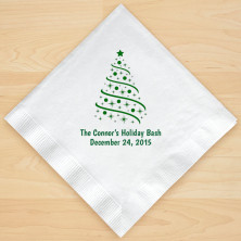 Christmas Tree Design 4 Personalized Christmas Lunch-Dinner Napkins