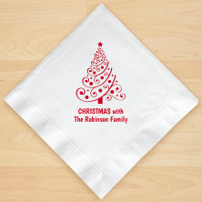 Christmas Tree Design 5 Personalized Christmas Lunch-Dinner Napkins