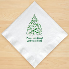 Christmas Tree Design 7 Personalized Christmas Lunch-Dinner Napkins