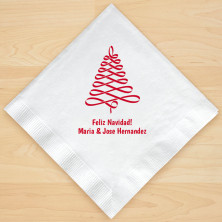 Christmas Tree Design 8 Personalized Christmas Lunch-Dinner Napkins