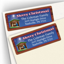 Nativity Merry Christmas Address Labels