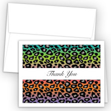 Neon Leopard Thank You Cards