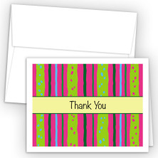 Neon Stripes Thank You Cards