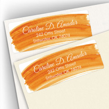 Orange Watercolor Address Labels
