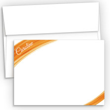 Orange Watercolor Flat Correspondence Cards 