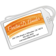Orange Watercolor Luggage Tags