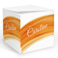 Orange Watercolor Memo Cube