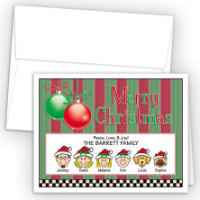 Ornaments 3 Merry Christmas Holiday Fold Note Head