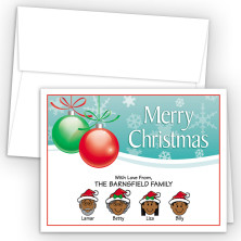 Ornaments 2 Merry Christmas Holiday Fold Note Head