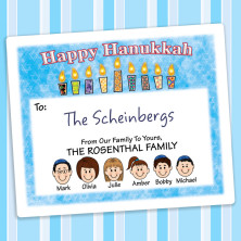 Pattern Candles 2 Hanukkah Gift Labels