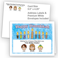 Pattern Candles 2 Happy Hanukkah Fold Note Set
