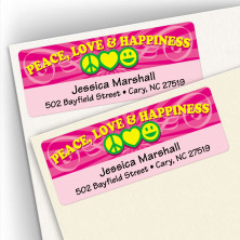 Peace Love Happiness Address Labels