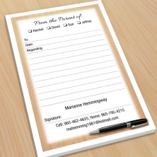 Pen with Woodgrain Excuse Pad Excuse Pad