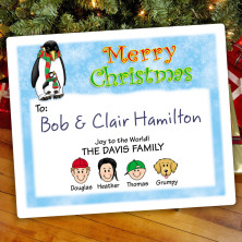 Penguin Parent Christmas Gift Label