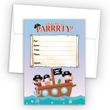 Pirates Fill-In Birthday Party Invitations