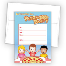 Pizza Party Fill-In Birthday Party Invitations