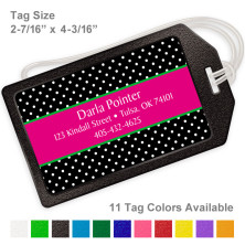 Polka Dots Black Luggage Tag