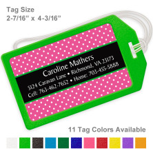 Polka Dots Pink 2 Luggage Tag