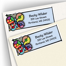 Pop Art Butterfly Address Labels