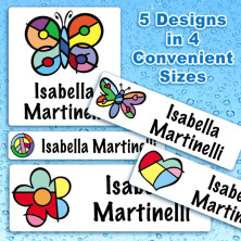 Pop Art Waterproof Name Labels For Kids