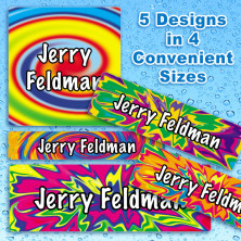 Psychedelic Waterproof Name Labels For Kids