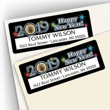 Happy New Year Ball Address Labels