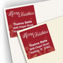 Snowflakes Square Address Labels