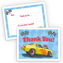 Race Car Fill-In Thank You Cards