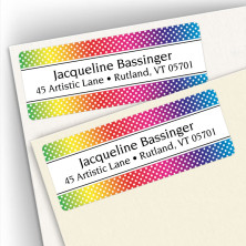 Rainbow Polka Dots Labels