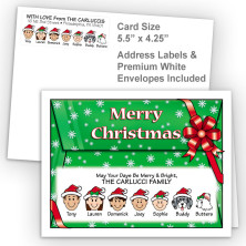 Red Bow Merry Christmas Fold Note Set