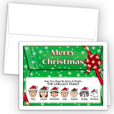 Red Bow Merry Christmas Holiday Fold Note Head