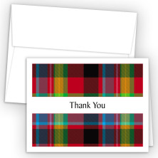 Red Plaid Thank You Cards