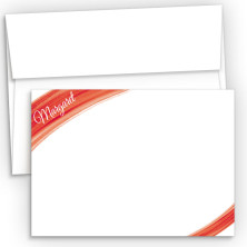 Red Watercolor Flat Correspondence Cards 