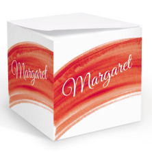 Red Watercolor Memo Cube