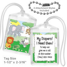 Safari Animals Mini Bag Tag