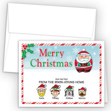 Santa Merry Christmas Holiday Fold Note Head