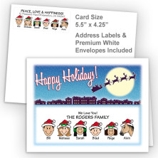 Santa Silhouette Happy Holidays Fold Note Set